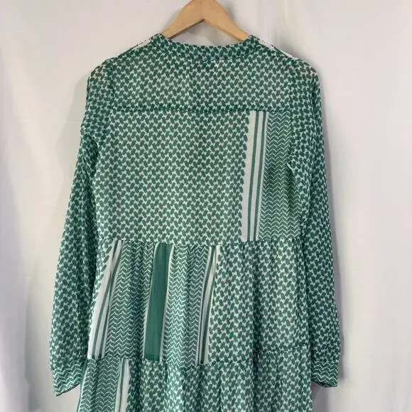 Vintage Ibiza Long Sleeve Cotton Maxi Dress Small Peasant Boho Trad Cottage core - Picture 8 of 11